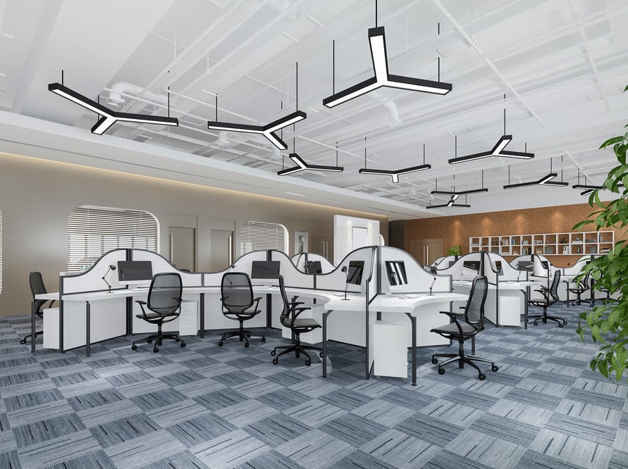 3D Rendering of Modern Office Space